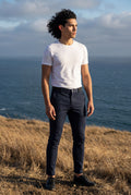 Navy Blue Men's Slim-Fit Water-Repellent Chino Trousers - Waterproof casual pants - Photo 12