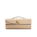 Khaki Metallic Structured Clutch Shoulder Bag - Clutch shoulder bags - Photo 13