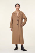 Khaki Notched Lapel Full-length Tailored Coat - Photo 5