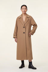 Khaki Notched Lapel Full-length Tailored Coat - Photo 5