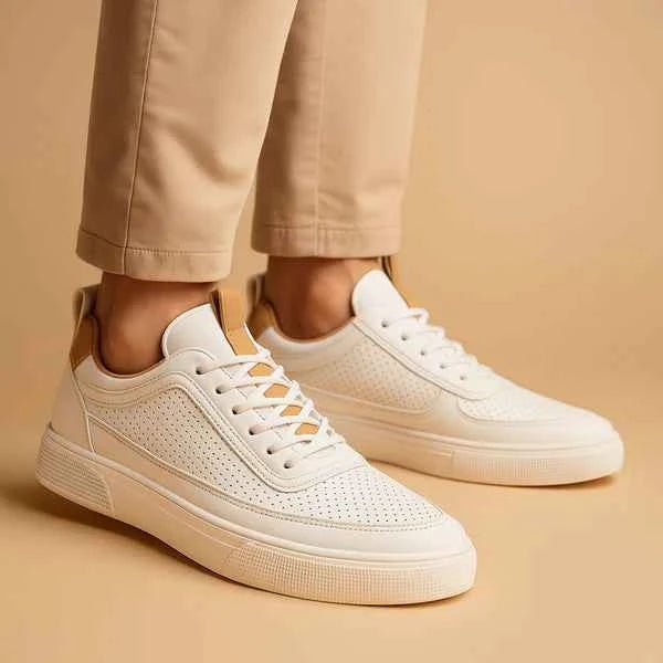 Perforated Minimalist Low-top Sneakers - Photo 9