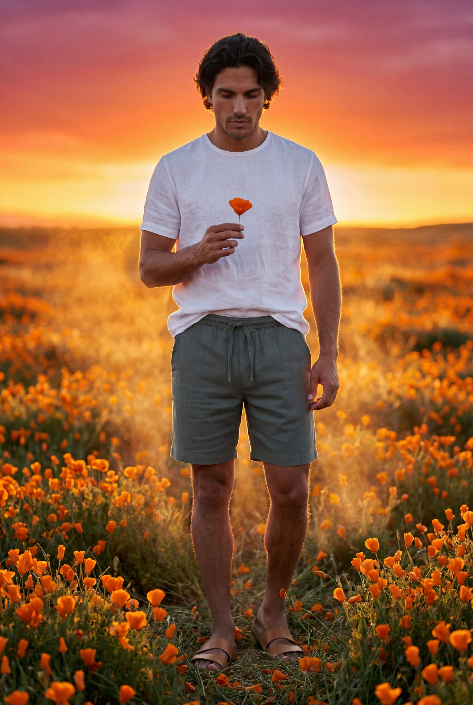 Gray Relaxed Fit Drawstring Above Knee Shorts - Relaxed fit shorts - Photo 13