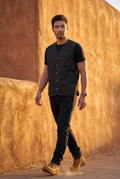 Black Relaxed Fit Utility Vest with Functional Pockets - Cotton vests - Photo 6