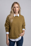 Soft Knit Sweater Sweater in Khaki — studio front