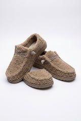 Women's Slippers Teddy Plush in Khaki — product white packshot
