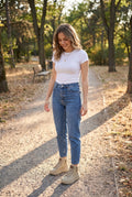 Women's Sneakers Platform in Khaki — lifestyle shot