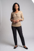Women's Sweater Bow Detail in Khaki — studio primary