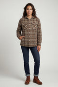 Khaki Women's -Lined Plaid Relaxed Shirt Jacket - Shirt jackets - Photo 1