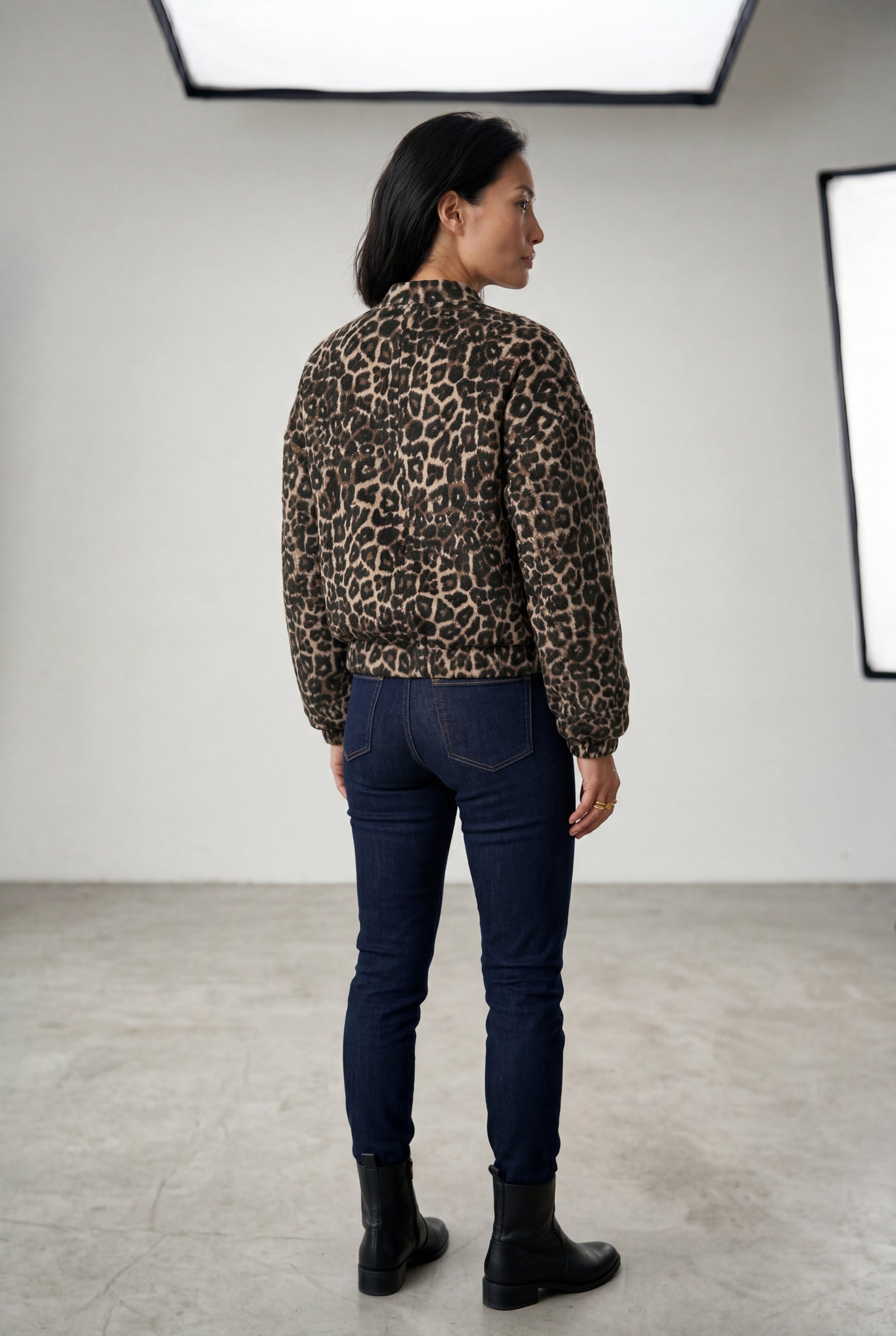 Leopard Brown Leopard Print Zip-front Bomber Jacket - Photo 2