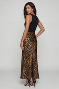 Leopard Leopard Print Bias-cut Maxi Skirt Brown - Photo 2