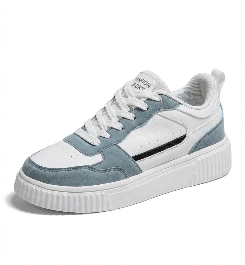 Light Blue Chunky Sole Colorblock Low-top Lace-up Sneakers - Slip-on sneakers - Photo 1