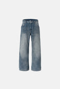 Denim Bootcut Jeans in Light Blue — front view