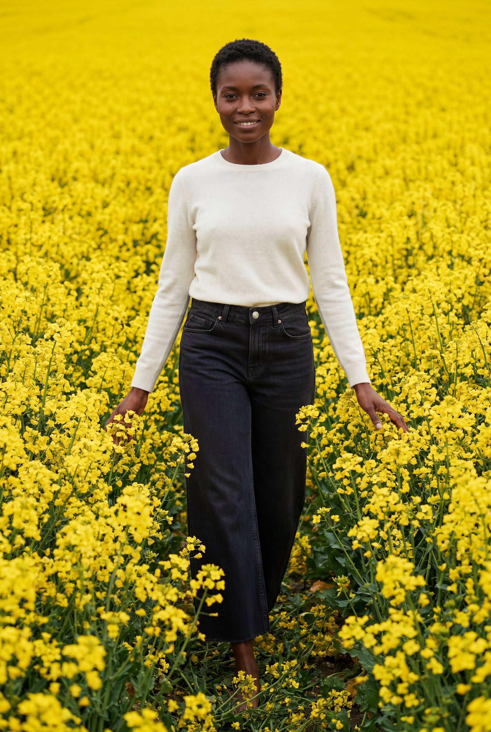 Black High-waisted Wide Leg Full-length Jeans - Wide leg jeans - Photo 3