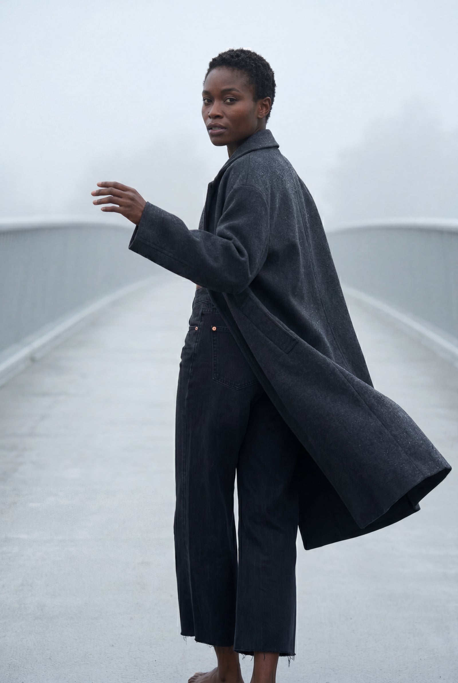 Black High-waisted Wide Leg Full-length Jeans - Wide leg jeans - Photo 6