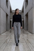 Gray High-waisted Wide Leg Full-length Jeans - Wide leg jeans - Photo 7
