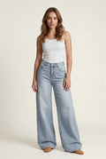 Light Blue Light Blue High-waisted Wide Leg Jeans - Photo 1