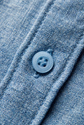 Light Blue Lightweight Textured Regular Fit Long Sleeve Shirt - Casual Shirts - Photo 3