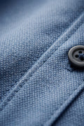 Light Blue Mid Blue Textured Slim Fit Button-down Shirt - Dress Shirts - Photo 3