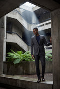 Black Modern Fit Tailored Two Piece Suit with Notch Lapel Jacket - Photo 19