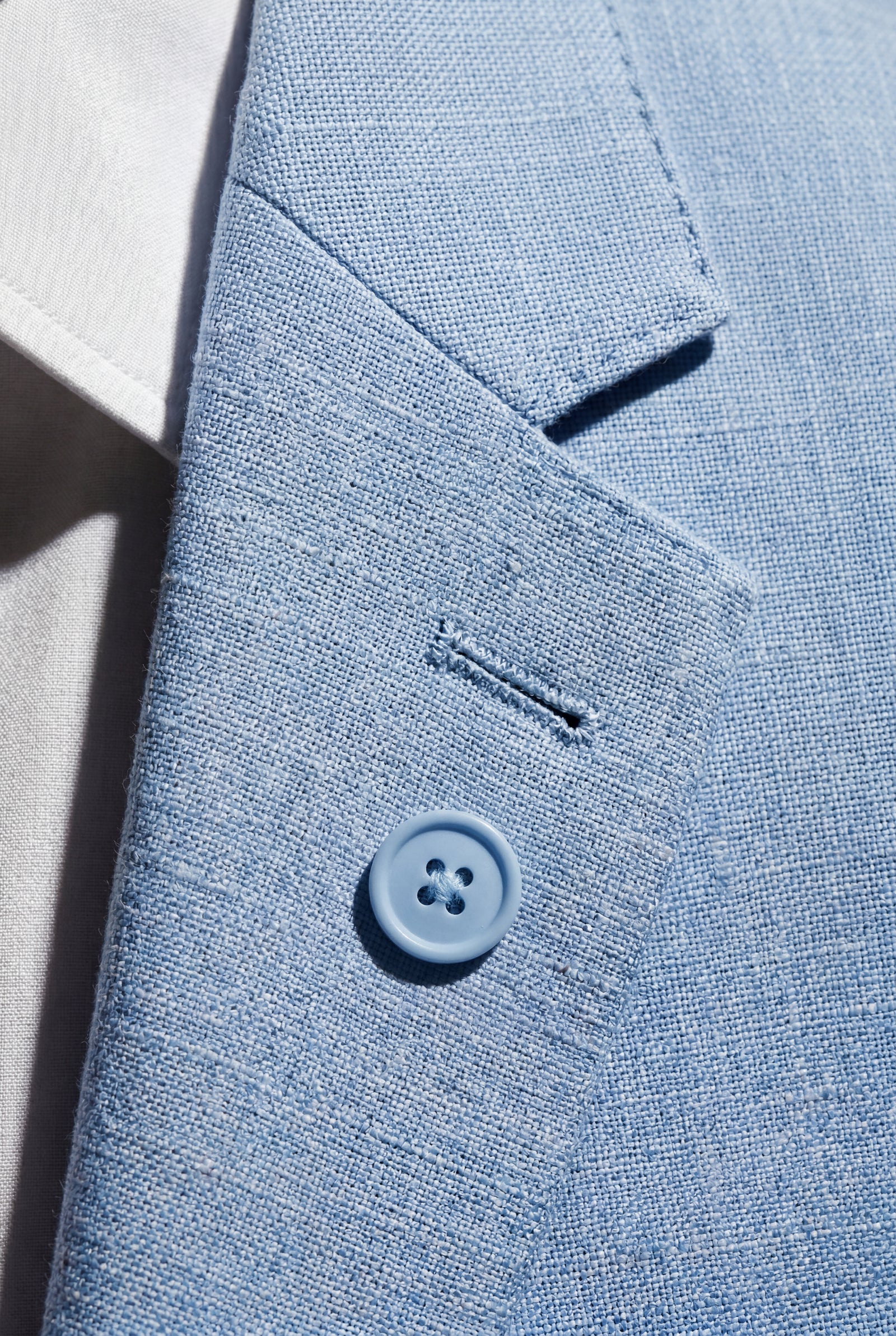 Light Blue Modern Fit Tailored Two Piece Suit with Notch Lapel Jacket - Photo 5