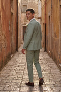 Mint Green Slim Fit Three Piece Wedding Suit with Vest - Wedding suits - Photo 18