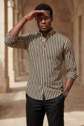 Black Tailored Vertical Stripe Button-down Dress Shirt - Dress Shirts - Photo 10