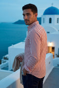 Red Tailored Vertical Stripe Button-down Dress Shirt - Dress Shirts - Photo 13