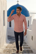 Red Tailored Vertical Stripe Button-down Dress Shirt - Dress Shirts - Photo 15