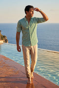 Green Tailored Vertical Stripe Button-down Dress Shirt - Dress Shirts - Photo 5