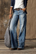 Wide-Leg Denim Jeans in Light Blue — Stilenza main image