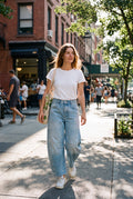 Women's Jeans High Waist Barrel Leg in Light Blue — urban errands