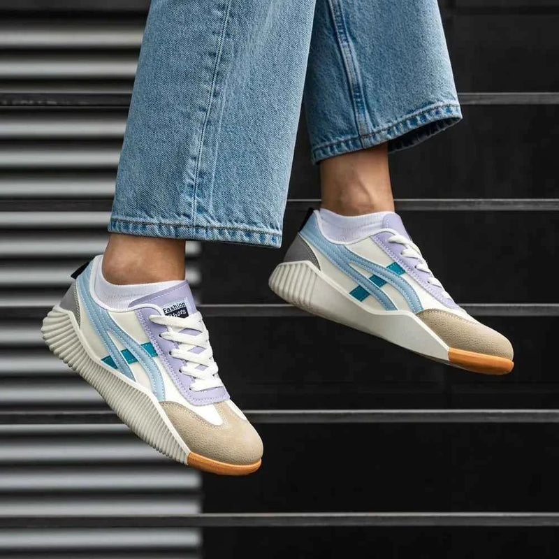 Women's Retro Low-Top Slip-On Sneakers with Color-Block Panels - Slip-on shoes - Photo 2