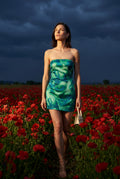 Green Women's Summer Mini Dress - Photo 14