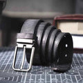 Brushed Silver Buckle Classic Dress Belt - Dress belts - Photo 7