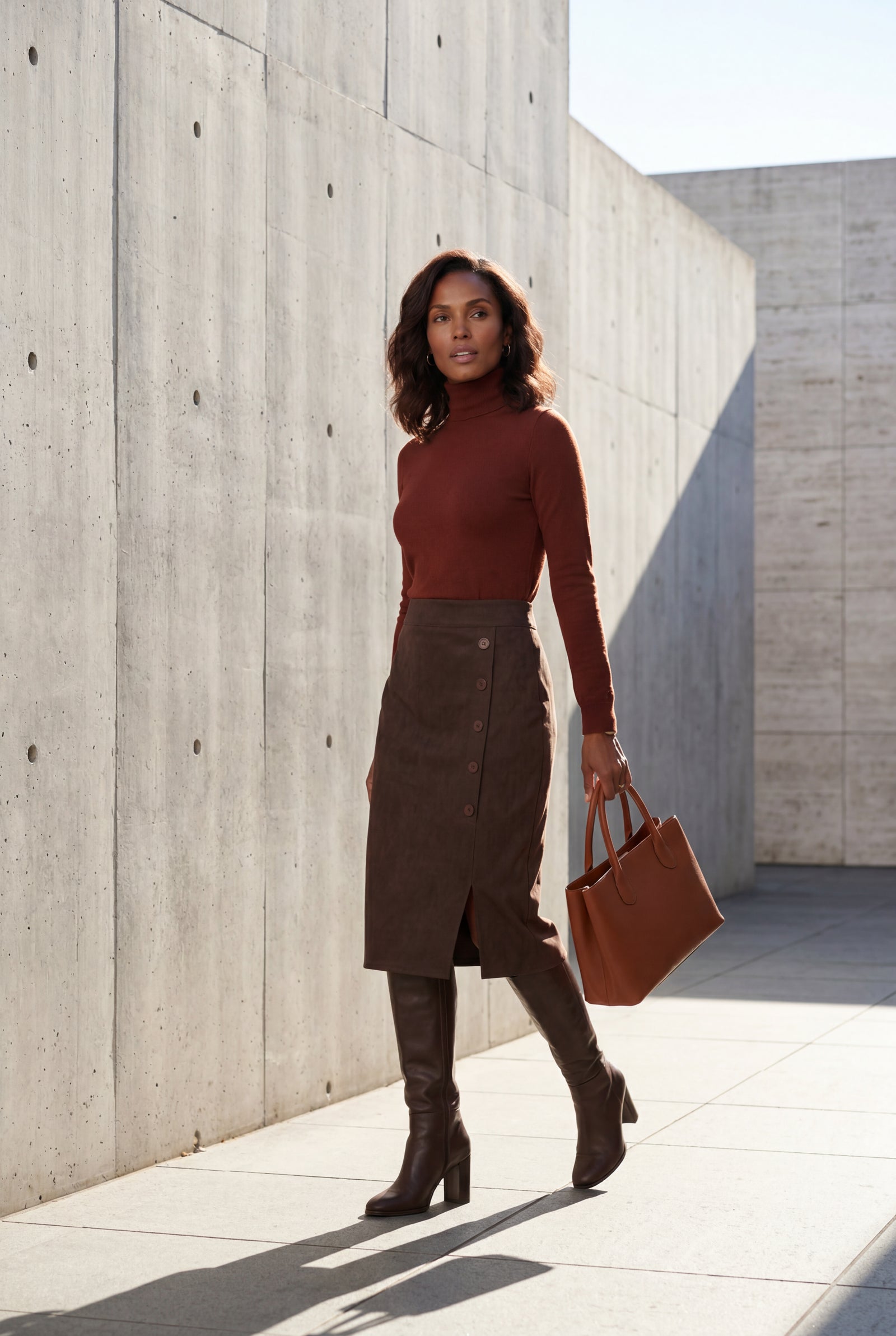 Button-front Mini Skirt with Side Slit - Mini skirts - Photo 8