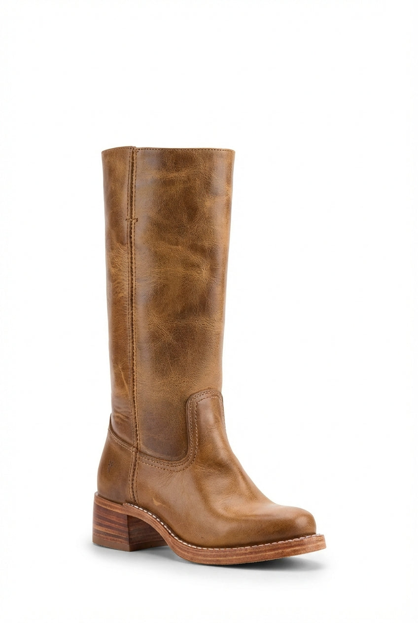 Light Brown Women's Decorative Stitch Mid-Calf Block Heel Western Boots - Photo 1