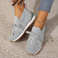 Light Gray Breathable Lace-up Low-top Sneakers - Photo 5