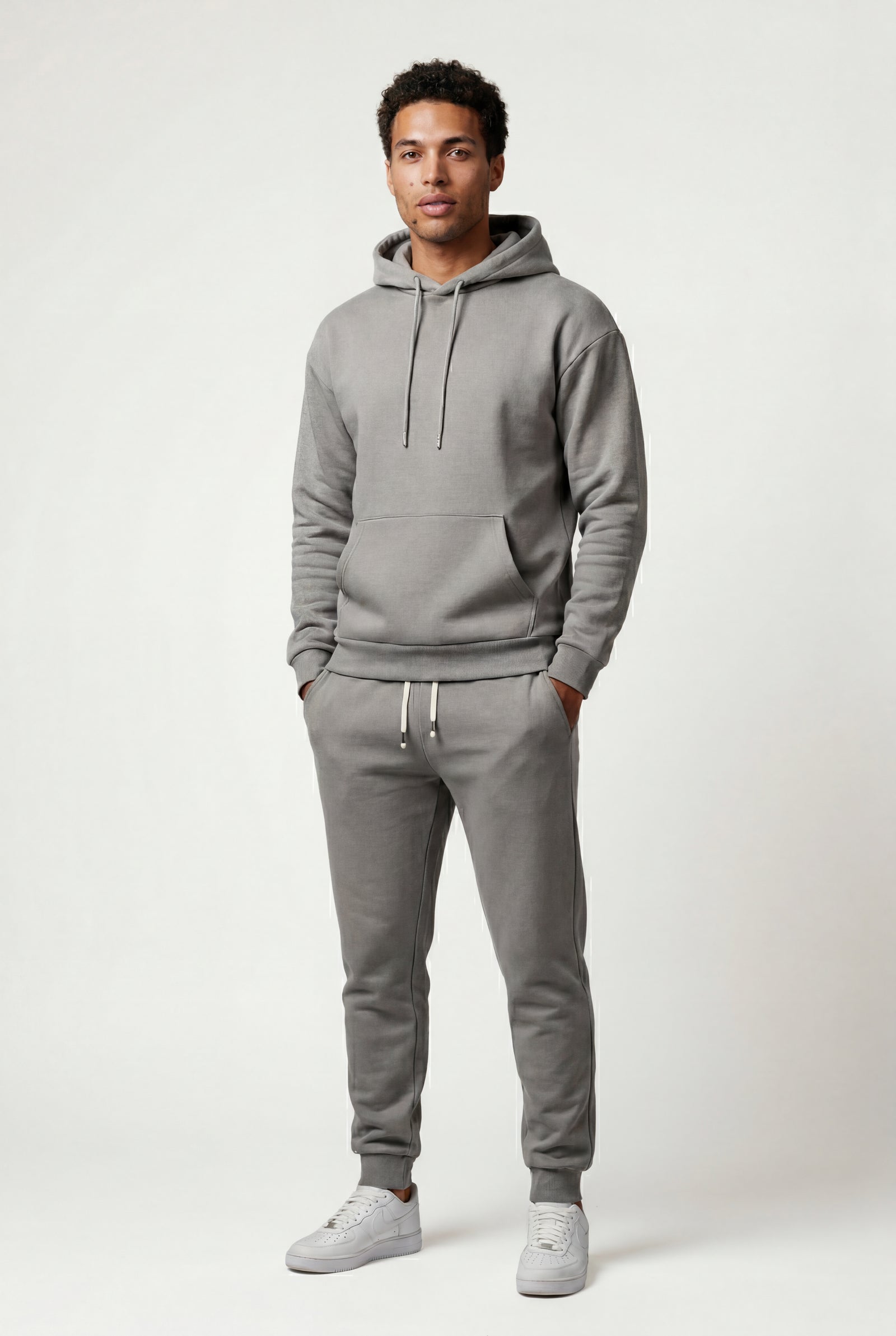 Light Gray Men's Relaxed Pullover Hoodie and Jogger Set - Hoodie jogger set - Photo 16