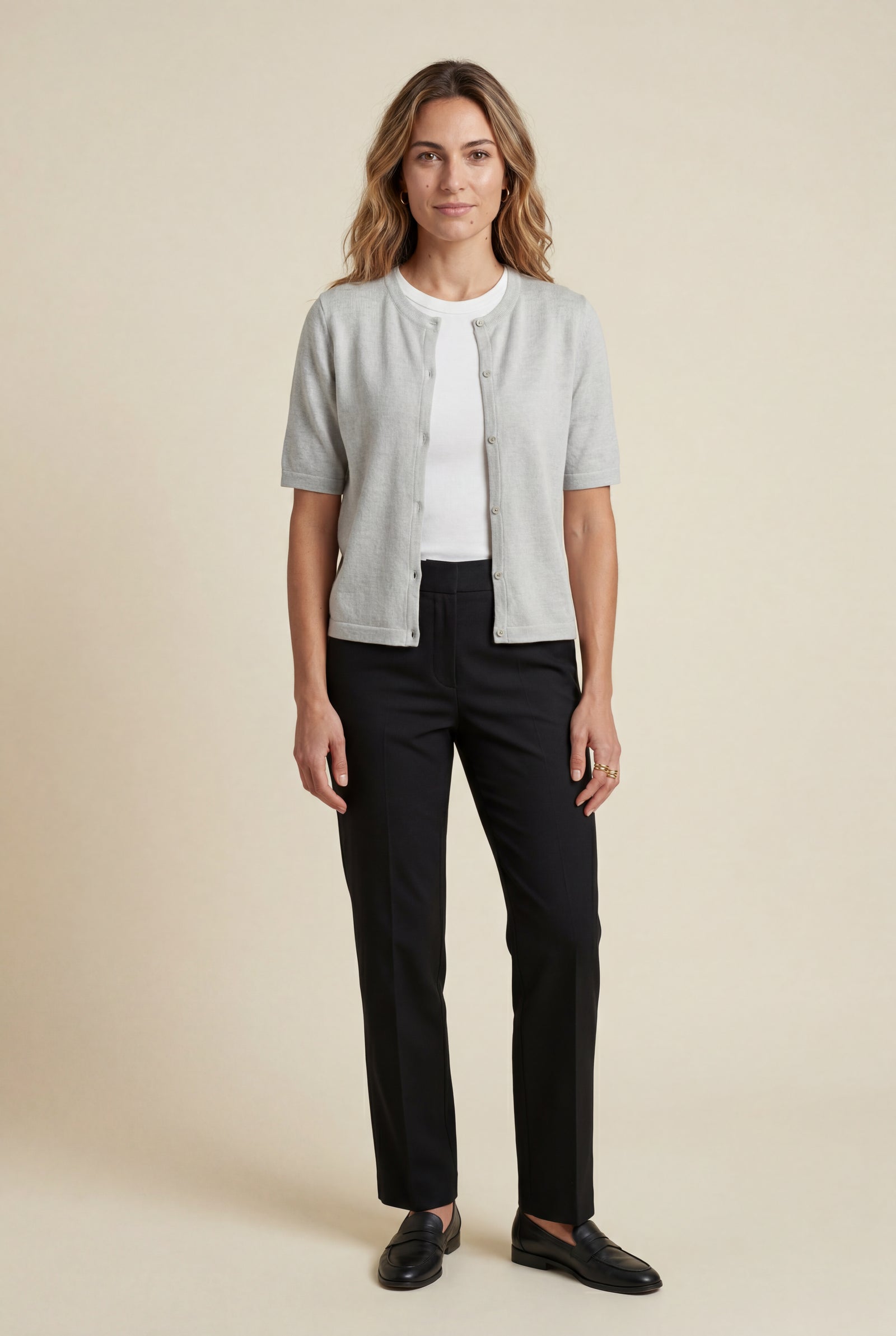 Light Gray Oversized Ribbed Button-front Cardigan Sweater - Oversized cardigans - Photo 7