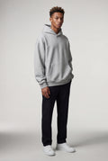Light Gray Relaxed Fit Pullover Hoodie with Kangaroo Pocket - Hoodies - Photo 1