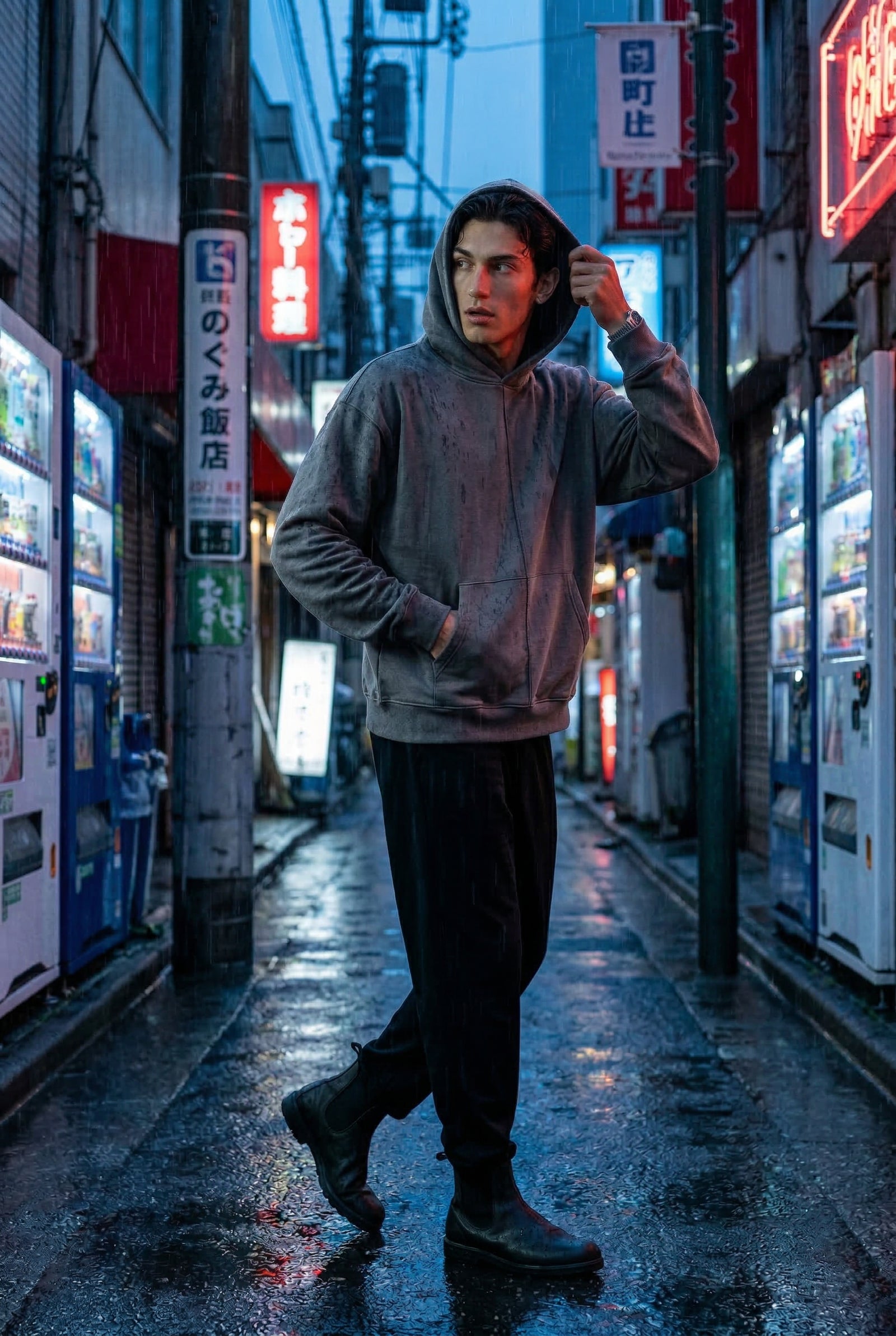 Gray Relaxed Fit Pullover Hoodie with Kangaroo Pocket - Hoodies - Photo 5