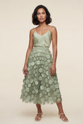 Light Green 3d Polka Dot Applique A-line Midi Skirt - Tulle skirt - Photo 16