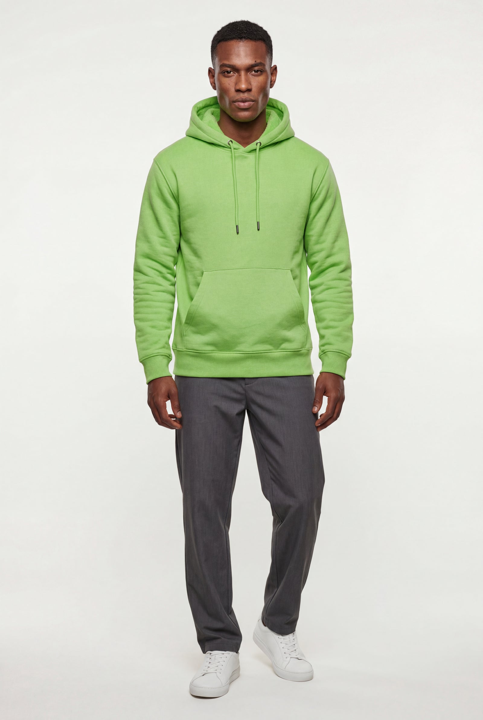 Light Green Lined Regular Fit Pullover Pocket Hoodie - Fleece lined hoodie - Photo 29