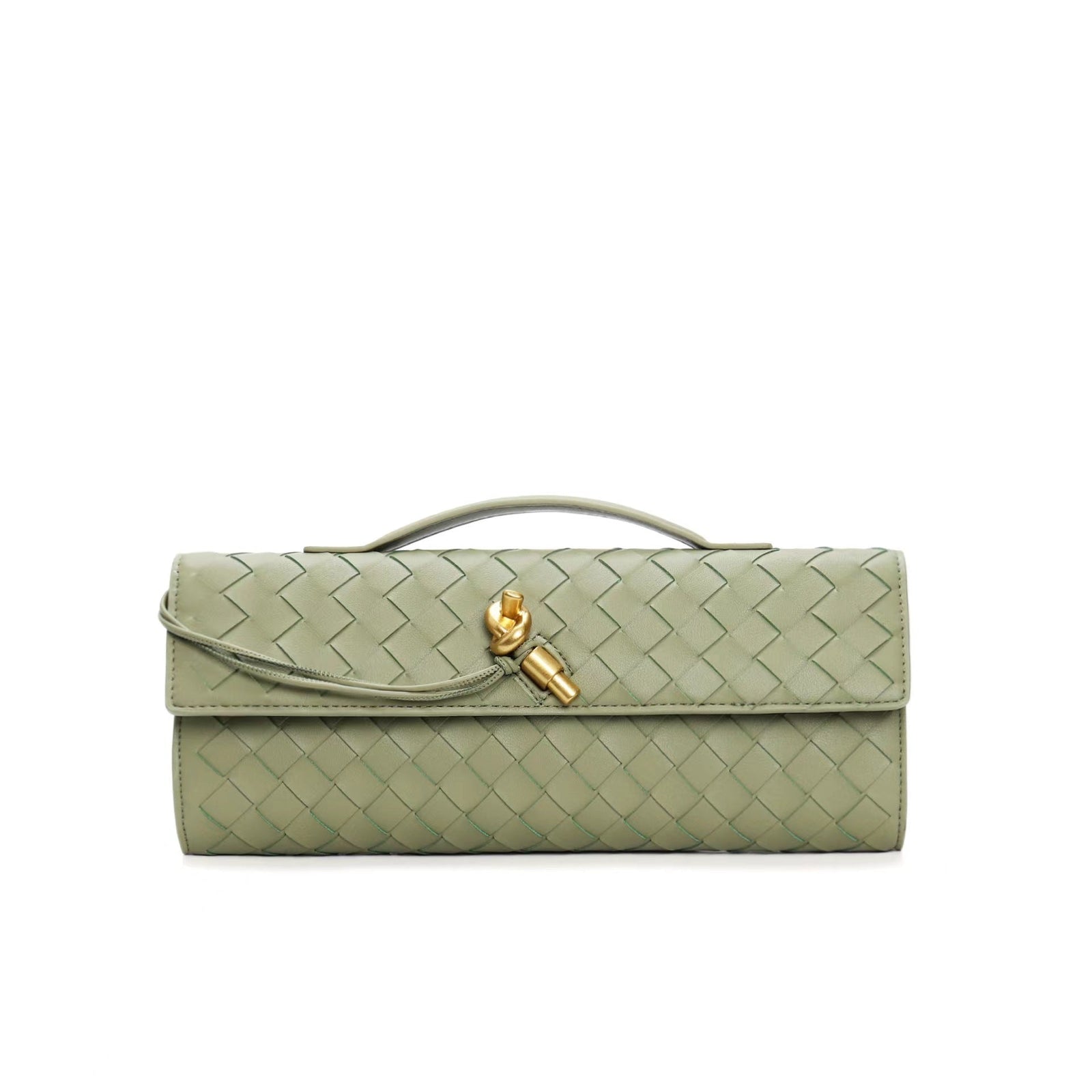 Light Green Metallic Structured Clutch Shoulder Bag - Clutch shoulder bags - Photo 12