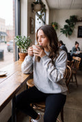 Women's Sweatshirt Oversized Print in Light Grey — lifestyle cafe