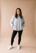 Women's Sweatshirt Oversized Print in Light Grey — studio full