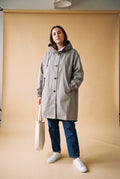 Women's Windbreaker Oversized Hooded in Light Grey — primary studio
