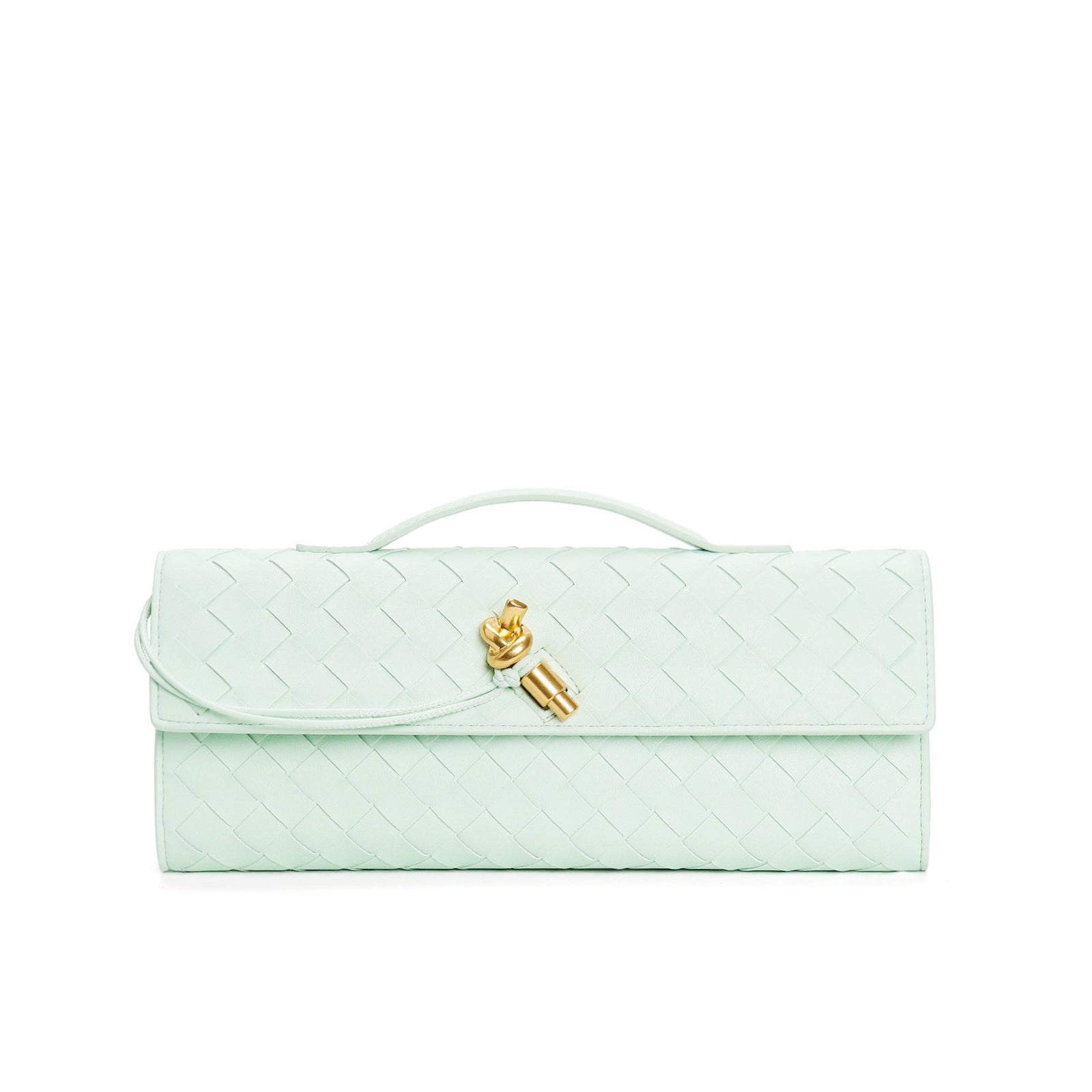 Mint Green Metallic Structured Clutch Shoulder Bag - Clutch shoulder bags - Photo 15