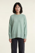 Mint Green Oversized Crewneck Sweater with Dropped Shoulders - Oversized sweater - Photo 17