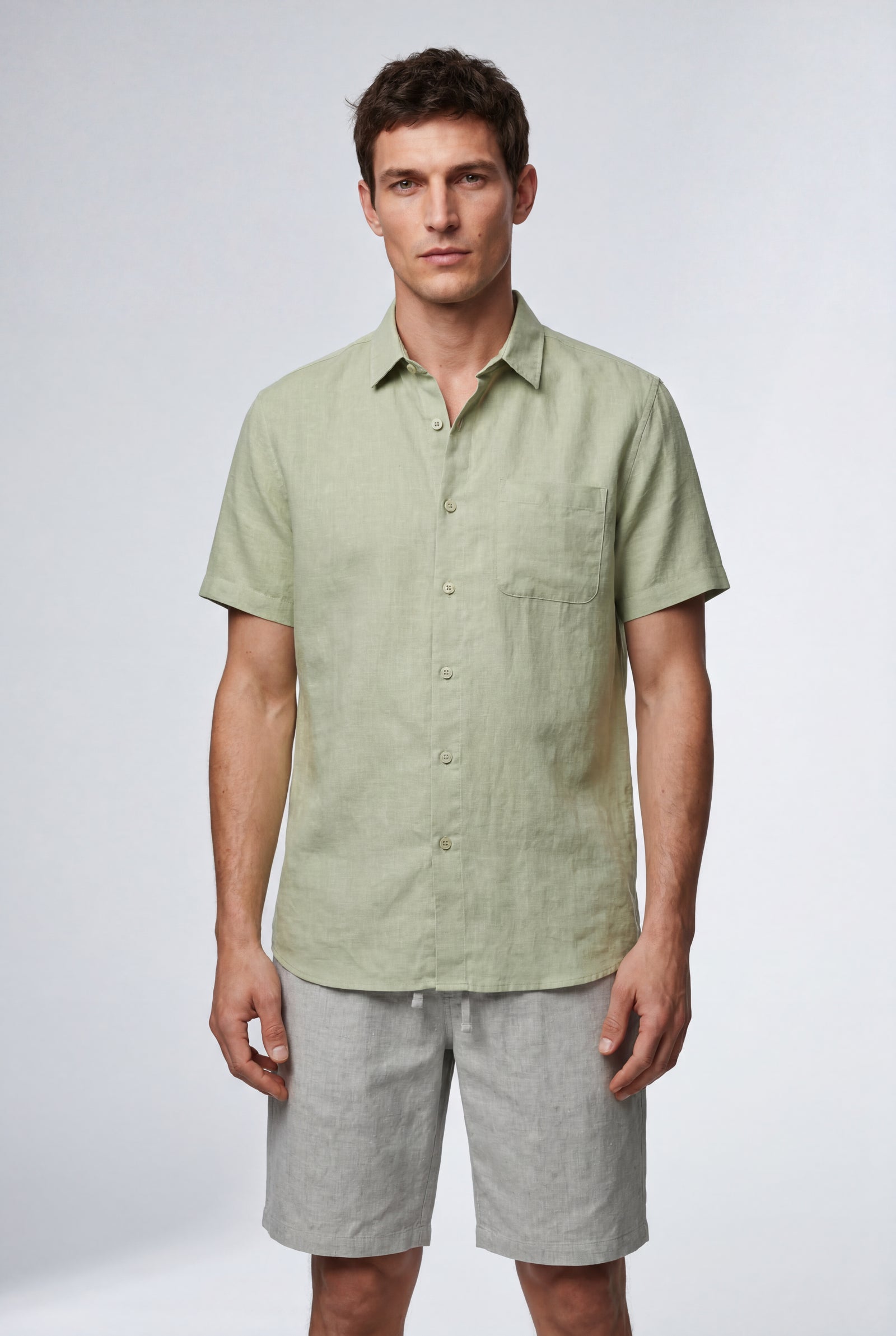 Mint Green Relaxed Fit Above Knee Drawstring Shorts - Relaxed fit shorts - Photo 5